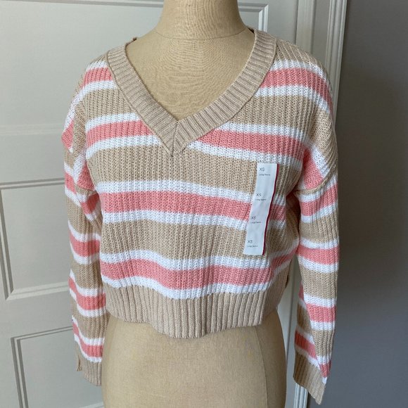 wild fable Sweaters - Wild Fable Women’s Striped V Neck Pullover Sweater